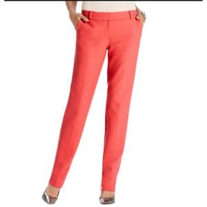 Ann Taylor Loft Pants Size 2p Marisa Skinny Coral Pink‎ Flat Front Stretch Ankle